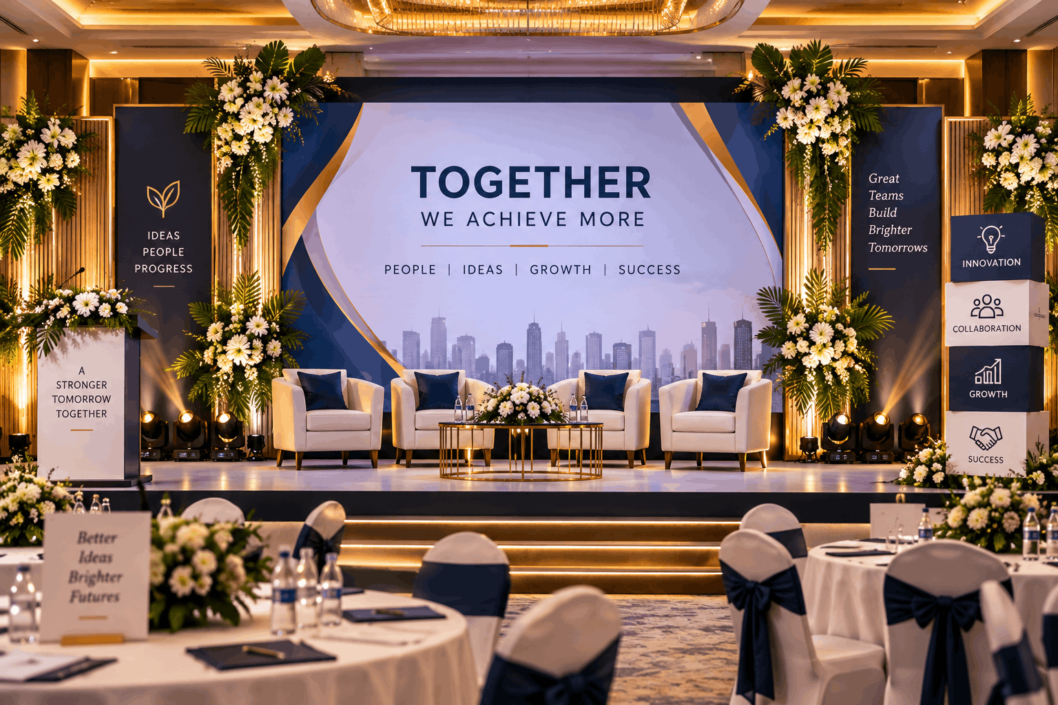 Corporate Event Decoration by Your decoration Company Name